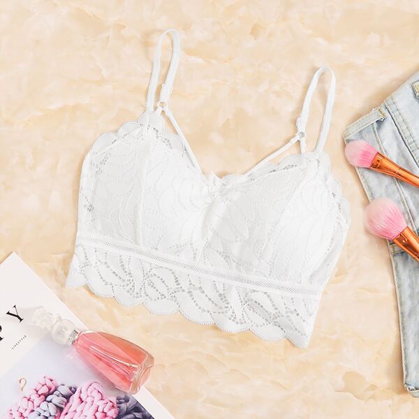 

Scalloped Lace Trim Bralette