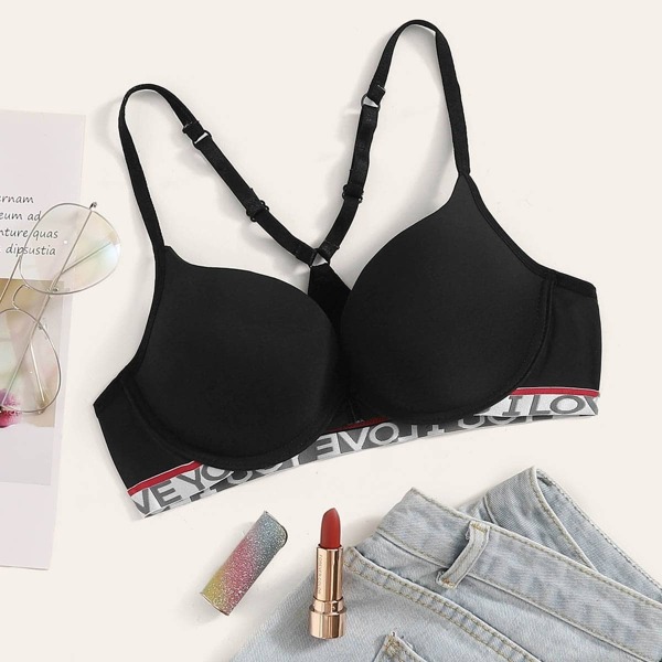 

Letter Tape Trim Bra