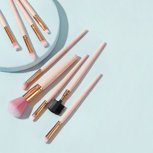 

Duo-fiber Makeup Brush Set 9pcs, Pink