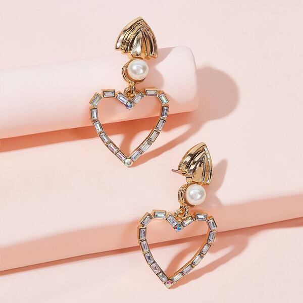 

Heart Drop Earrings 1pair, Multicolor