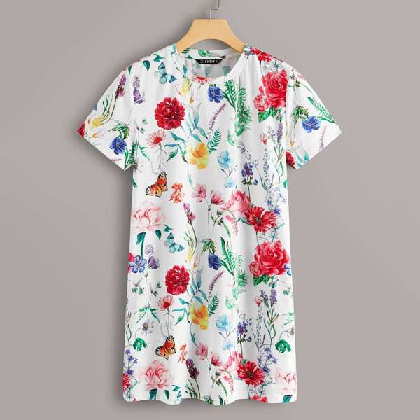 

Floral Print Tee Dress