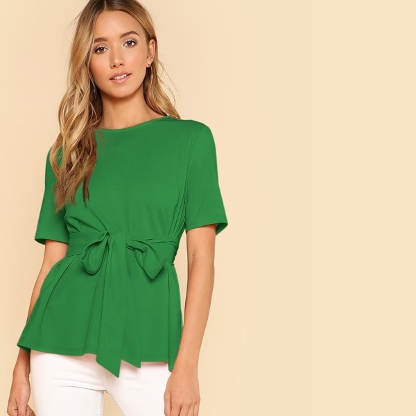 

Self Belt Keyhole Back Solid Top