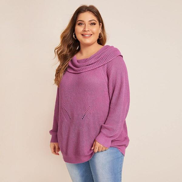 

Plus Eyelet Detail Raglan Sleeve Jumper