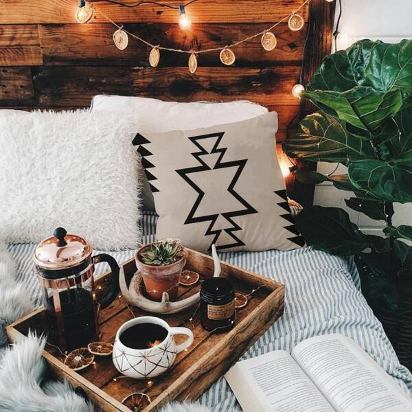 

Geometric Pattern Cushion Cover 1pc, Black and white