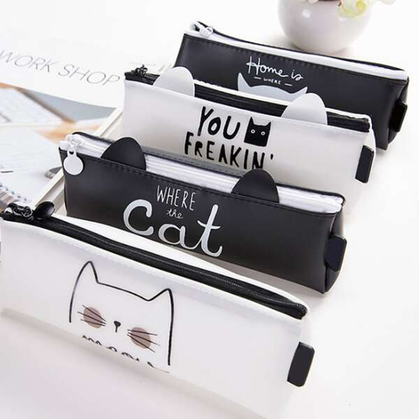 

Cat Print Pencil Bag 1pc