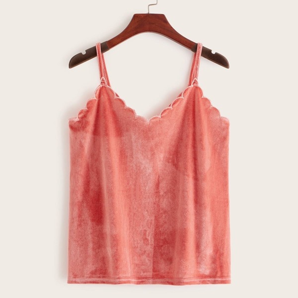 

Scallop Edge Velvet Cami Top