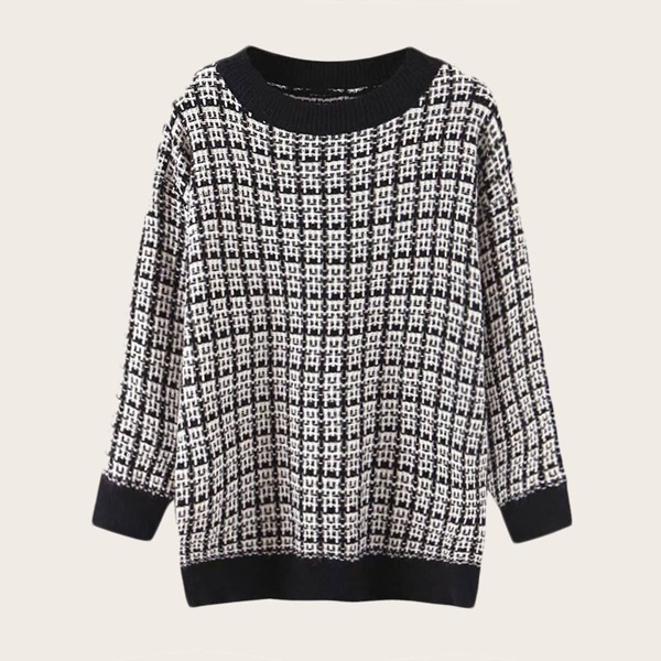 

Geo Print Drop Shoulder Sweater