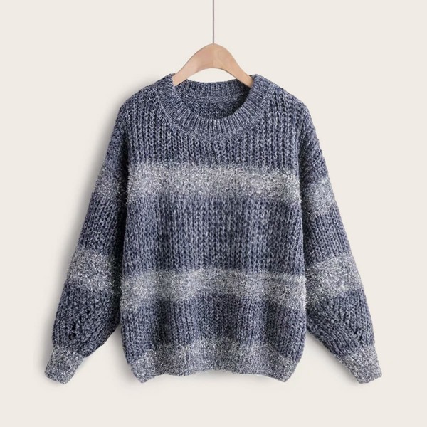 

Loose Knit Colorblock Drop Shoulder Sweater