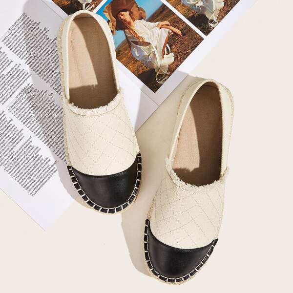 

Two Tone Espadrille Flats
