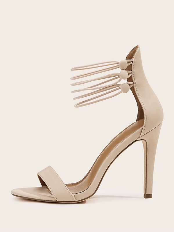 

Open Toe Stiletto Heels, Apricot