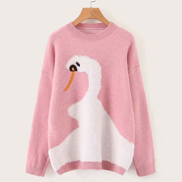 

Drop Shoulder Cartoon Print Pullover Jumper