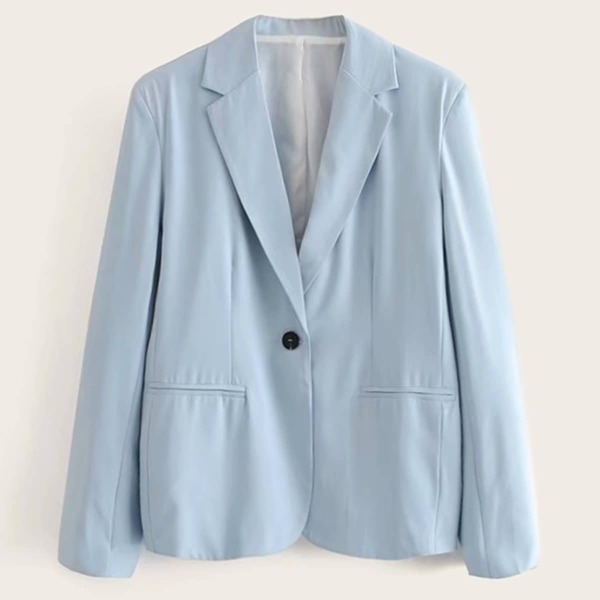 

Single Button Front Pocket Lapel Neck Blazer