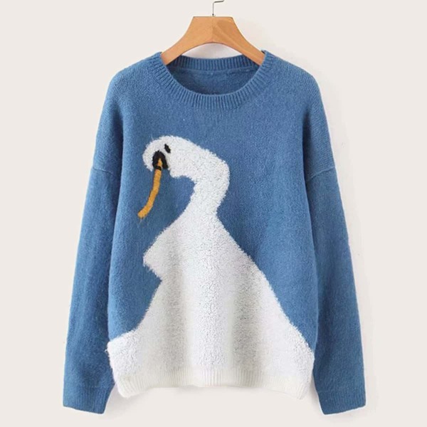 

Animal Print Drop Shoulder Sweater