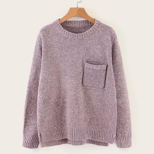

High Low Pocket Side Split Sweater