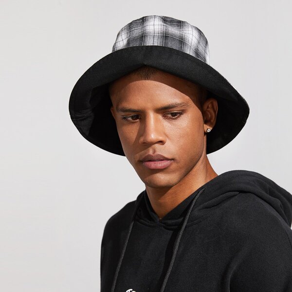

Men Plaid Pattern Bucket Hat
