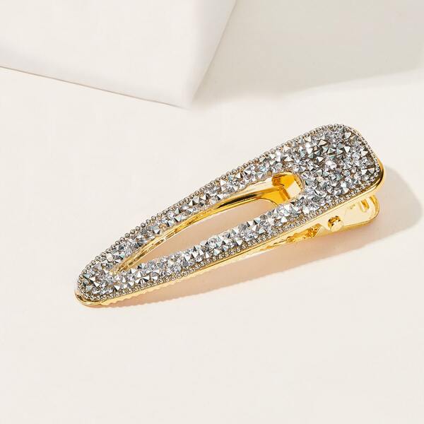 

Rhinestone Engraved Hair Clip 1pair, Silver