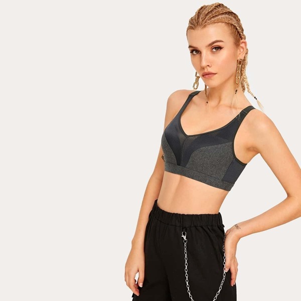 

Contrast Mesh Sports Bra