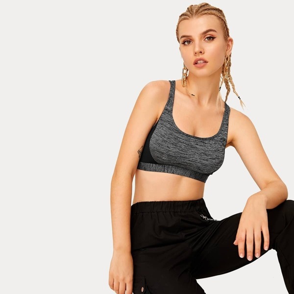 

Space Dye Contrast Mesh Sports Bra