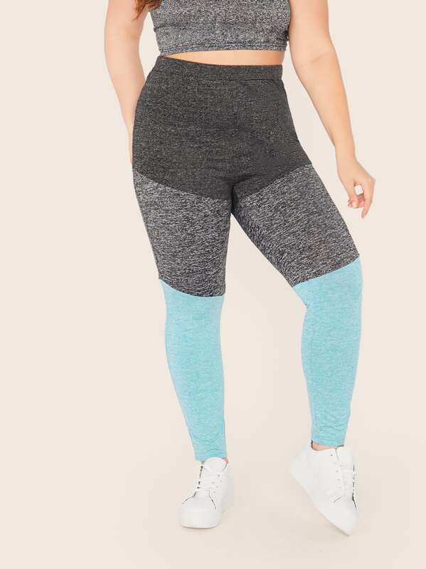 

Plus Color-block Marled Knit Leggings, Multicolor, Elisa Krug