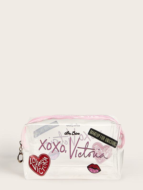 

Letter Pattern Transparent Makeup Bag