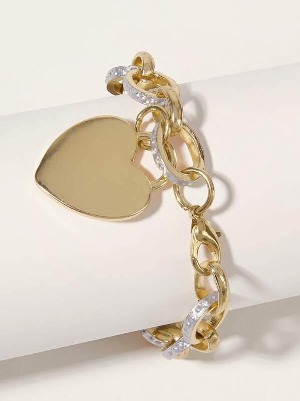 

Heart Decor Chain Bracelet 1pc, Gold