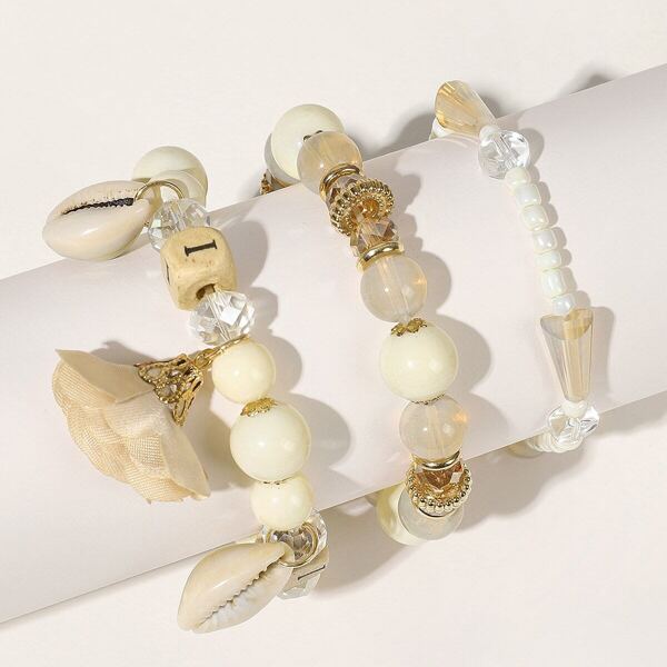 

Shell Decor Beaded Bracelet 3pcs