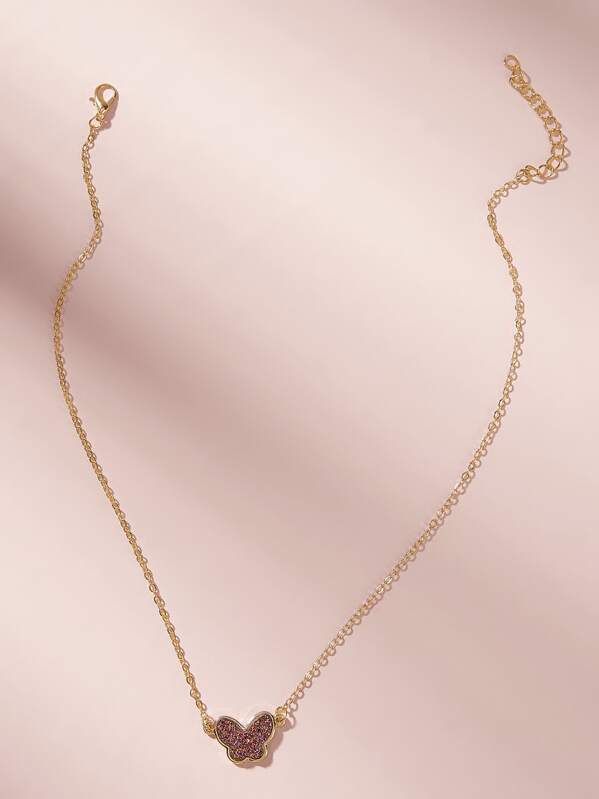 

Butterfly Charm Necklace 1pc, Gold