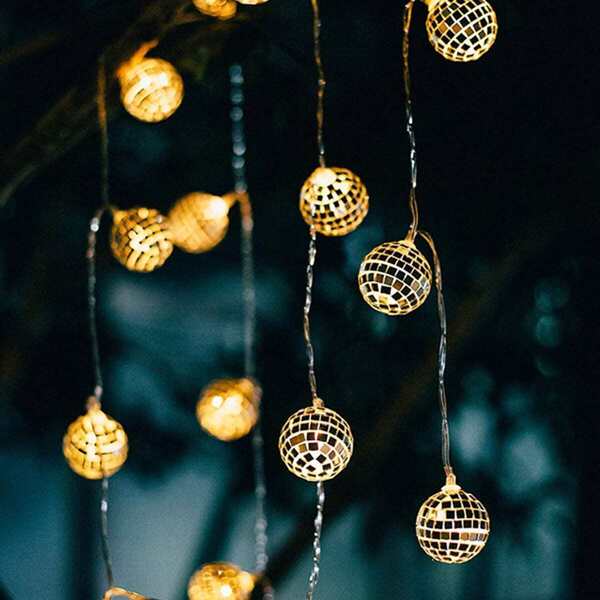 

10pcs Mirror Ball Shaped Bulb String Light 2M
