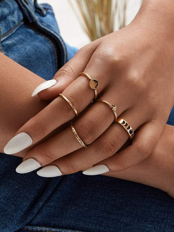 

Star Decor Ring 5pcs, Gold