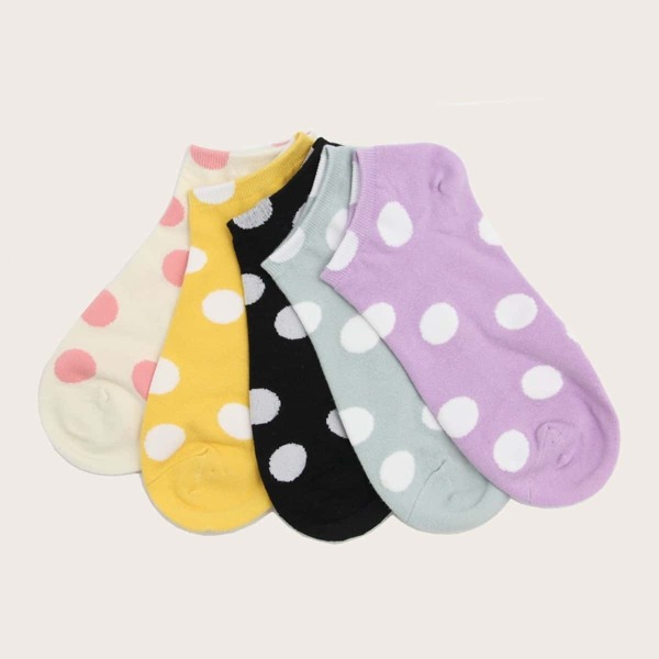 

Polka Dot Pattern Invisible Socks 5pairs