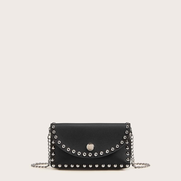 

Rivet Decor Chain Crossbody Bag