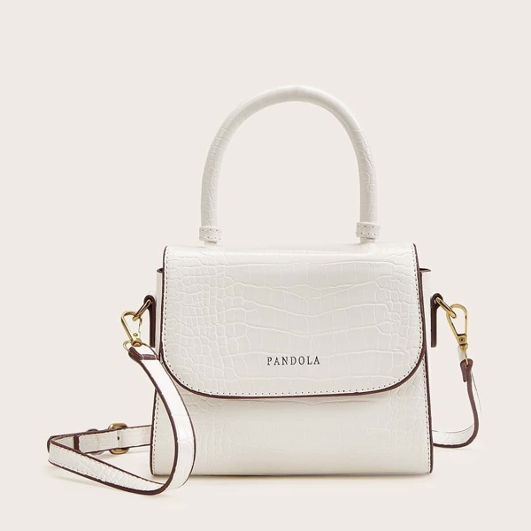 

Croc Embossed Satchel Bag