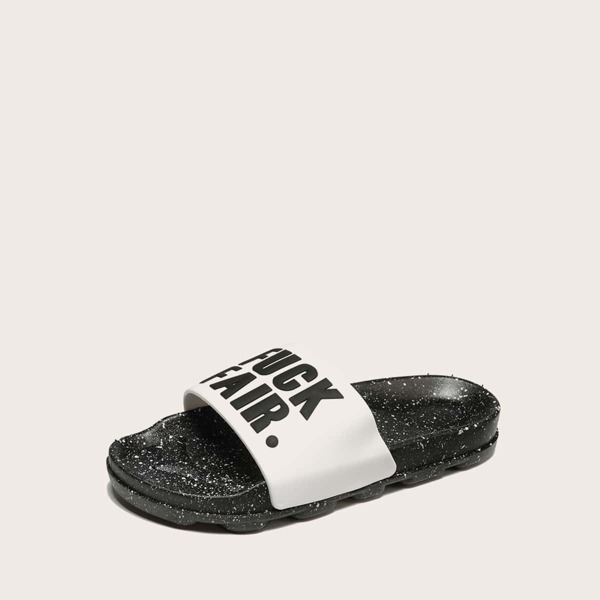 

Men Letter Print Open Toe Sliders
