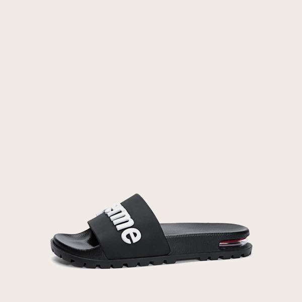 

Men Letter Decor Open Toe Sliders