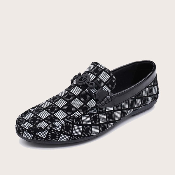 

Men Slip On Plaid Loafers