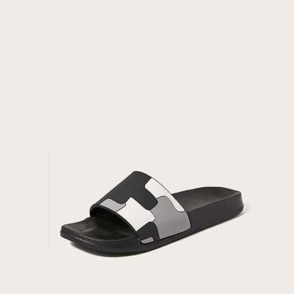 

Men Color Block Open Toe Sliders