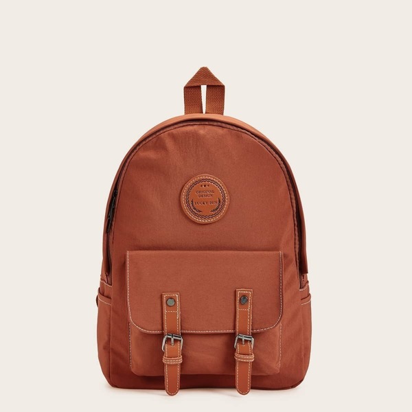 

Double Buckle Strap Oxford Backpack
