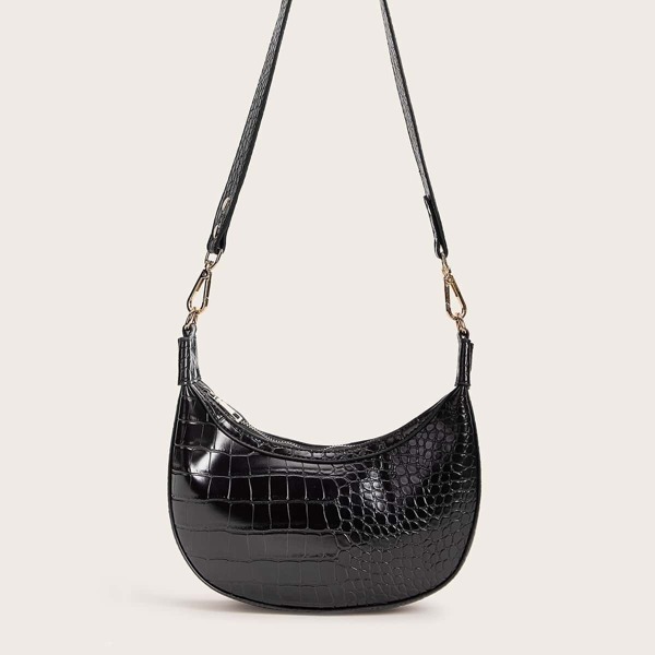 

Croc Embossed Hobo Bag