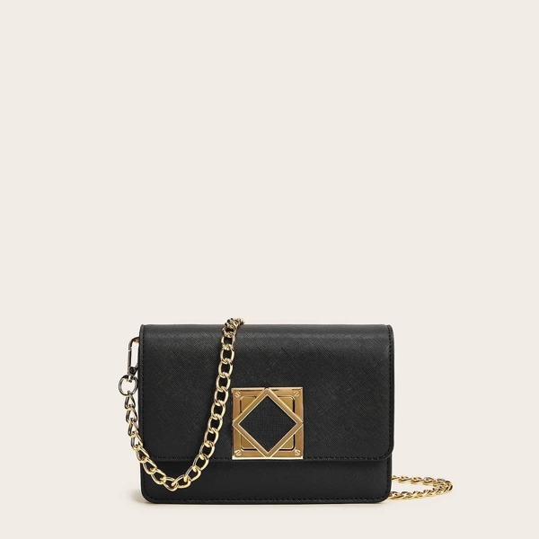 

Metal Lock Flap Chain Bag