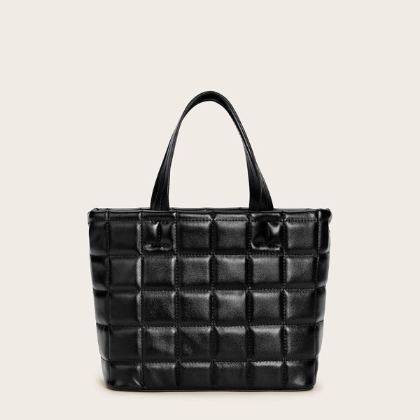 

Quilted Satchel Bag With Purse