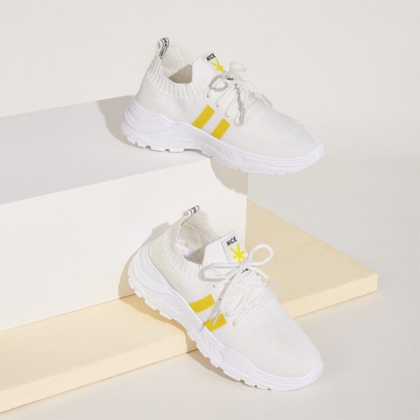

Lace-up Front Striped Trainers