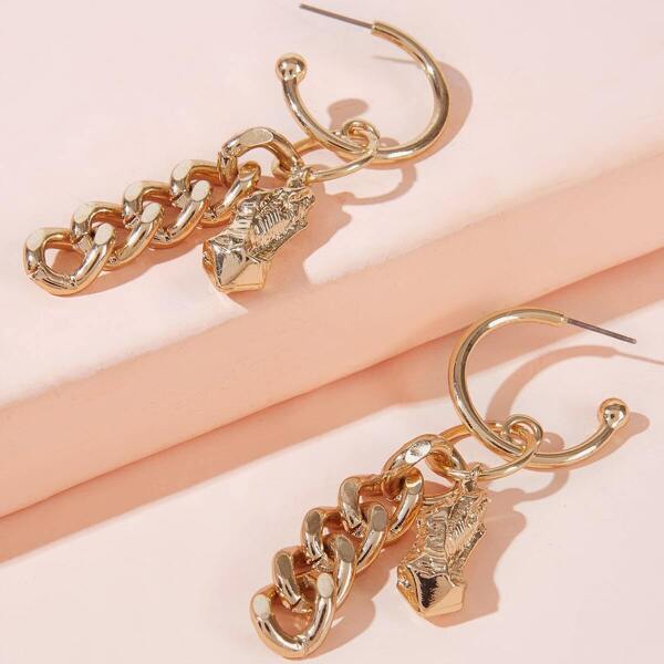 

Link Drop Earrings 1pair, Gold