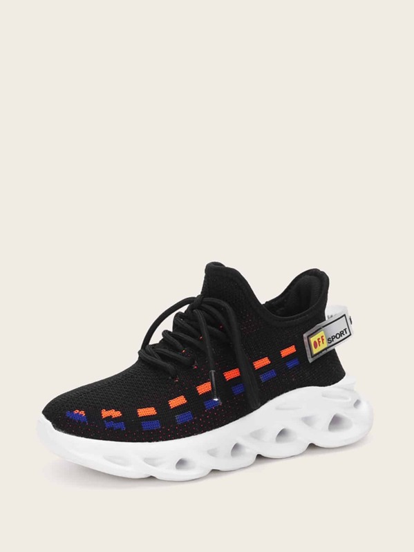 

Girls Lace-up Front Chunky Sole Trainers, Black
