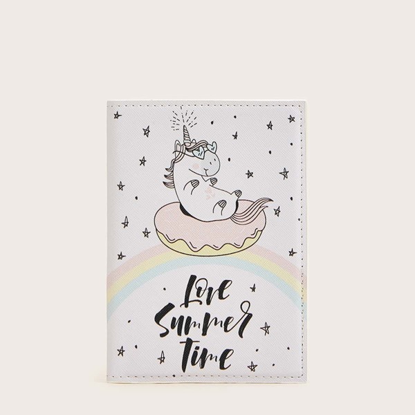 

Cartoon Unicorn Print Fold Over Purse