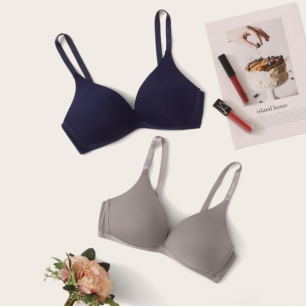 

Adjustable Strap Bra Set 2pack