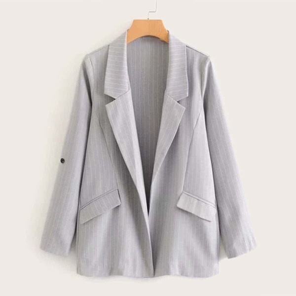 

Vertical Stripe Pocket Side Blazer
