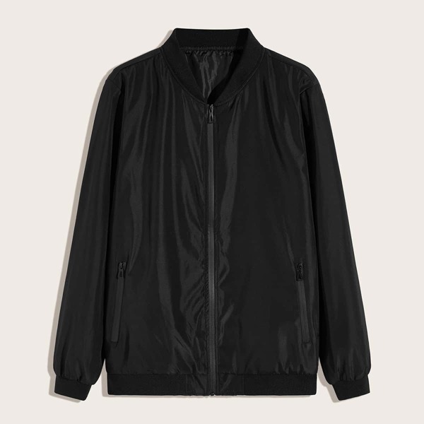 

Men Zip Up Windbreak Bomber Jacket