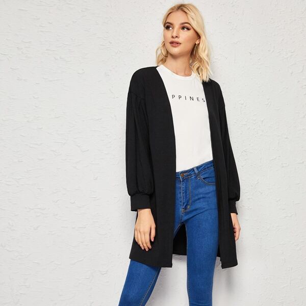 

Drop Shoulder Bishop Sleeve Solid Outerwear