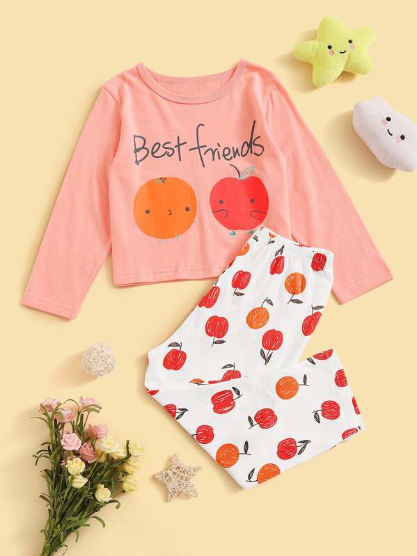 

Toddler Girls Fruit Print Pajama Set, Multicolor