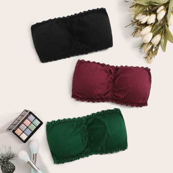 

Rib Bandeau Bra Set 3pack